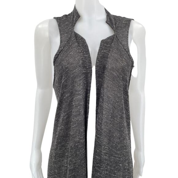 Free People Heathered Gray Long Line Lightweight Sleeveless Cardigan S - Picture 1 of 8